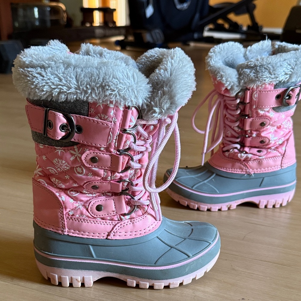 DREAM PAIRS KRIVER-1 GIRLS INSULATED LINED WATERPROOF WINTER SNOWBOOT PINK SZ 10